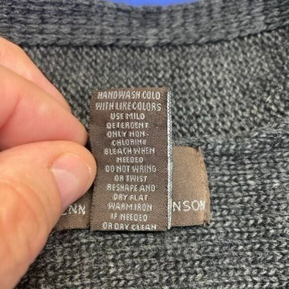 Vintage Womens Angora Wool Celtic Cable Knit Open Cardigan Sweater Large Neutral - Picture 9 of 9